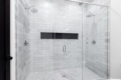 Elegant Shower with Marble Accents